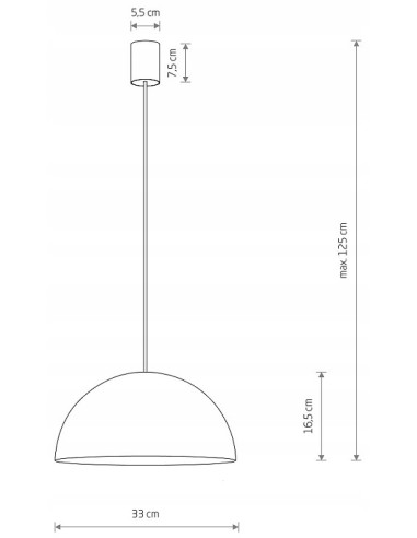 Nowodvorski HEMISPHERE - Biało‑złota lampa wisząca nad stół, metalowa, 33 cm, GX53/E27, 125 cm regulacja