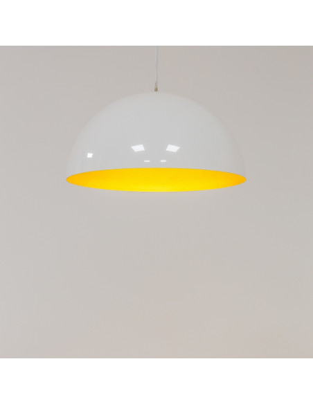 Nowodvorski HEMISPHERE - Biało‑złota lampa wisząca nad stół, metalowa, 33 cm, GX53/E27, 125 cm regulacja
