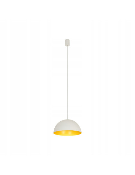 Nowodvorski HEMISPHERE - Biało‑złota lampa wisząca nad stół, metalowa, 33 cm, GX53/E27, 125 cm regulacja