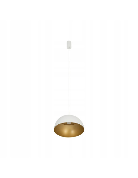 Nowodvorski HEMISPHERE - Biało‑złota lampa wisząca nad stół, metalowa, 33 cm, GX53/E27, 125 cm regulacja