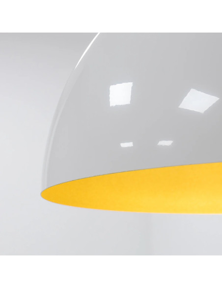 Nowodvorski HEMISPHERE - Biało‑złota lampa wisząca nad stół, metalowa, 33 cm, GX53/E27, 125 cm regulacja