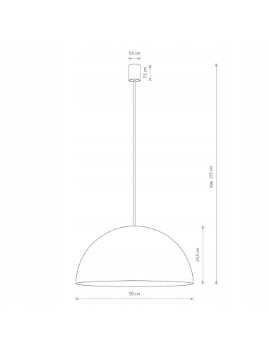 Nowodvorski HEMISPHERE Lampa wisząca półkula 4xGX53 50 cm biało-złota regulowana