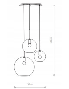 Nowodvorski SPHERE 7788 – wisząca lampa szklana 3xE27 czarna/transparentna 50x130 cm, styl nowoczesny 2