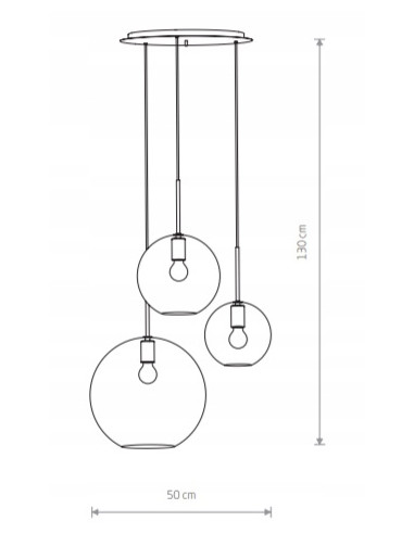 Nowodvorski SPHERE 7788 – wisząca lampa szklana 3xE27 czarna/transparentna 50x130 cm, styl nowoczesny
