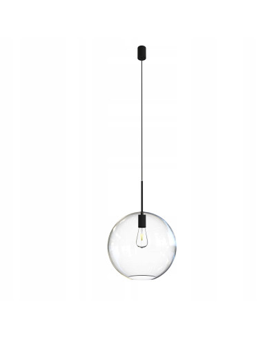 Nowodvorski SPHERE XL – designerska szklana lampa wisząca E27 35cm czarna nowoczesna do salonu/jadalni