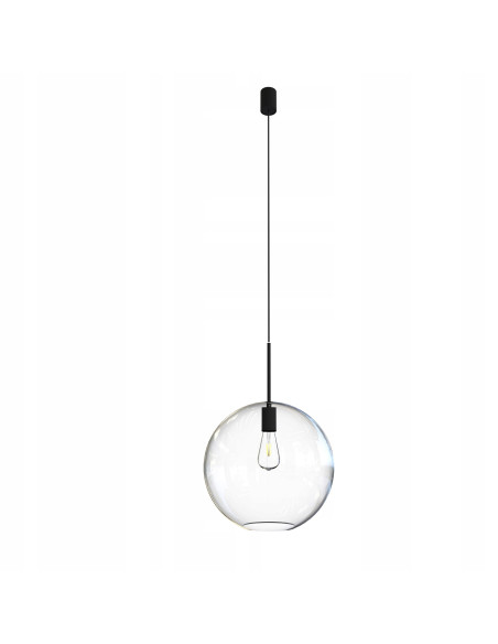 Nowodvorski SPHERE XL – designerska szklana lampa wisząca E27 35cm czarna nowoczesna do salonu/jadalni