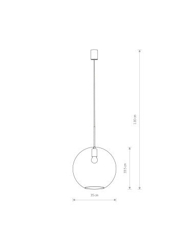Nowodvorski SPHERE XL – designerska szklana lampa wisząca E27 35cm czarna nowoczesna do salonu/jadalni