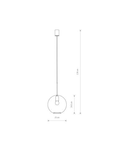 Nowodvorski SPHERE L — wisząca lampa szklana kula E27, czarna oprawa, 25 cm, styl glamour/loft