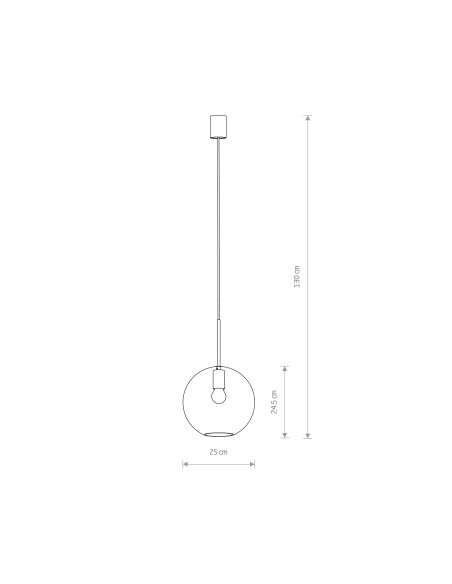 Nowodvorski SPHERE L — wisząca lampa szklana kula E27, czarna oprawa, 25 cm, styl glamour/loft