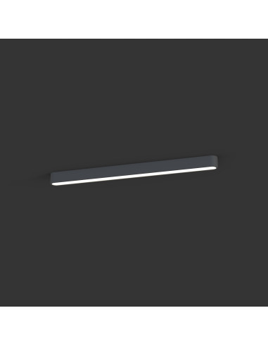 Nowodvorski SOFT 7533 – nowoczesny plafon liniowy LED 95 cm, grafitowo-biały, 16W, 220V, 1 pkt, ściemnialny