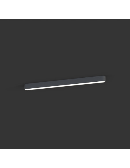 Nowodvorski SOFT 7533 – nowoczesny plafon liniowy LED 95 cm, grafitowo-biały, 16W, 220V, 1 pkt, ściemnialny