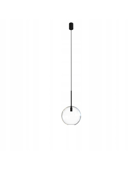 Nowodvorski SPHERE M – wisząca lampa kula szklana E27 czarna 20cm nowoczesna nad stół 130cm