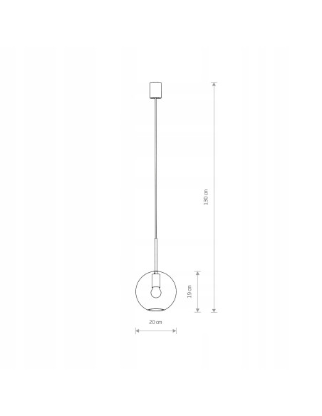 Nowodvorski SPHERE M – wisząca lampa kula szklana E27 czarna 20cm nowoczesna nad stół 130cm