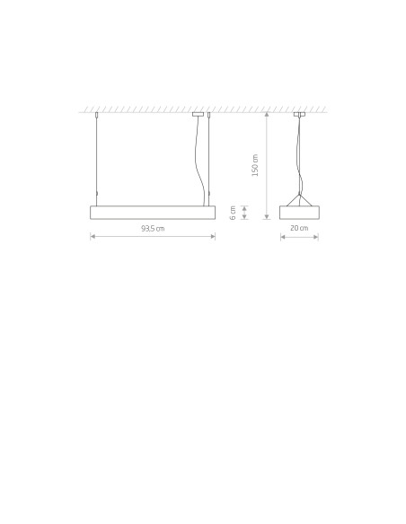 Nowodvorski SOFT LED 7545 – nowoczesna lampa wisząca 90x20 cm, biała, 2-punktowa, neutralne światło