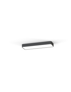 Nowodvorski SOFT plafon LED prostokątny 60x6 cm grafitowy 2xT8 11W z żarówkami