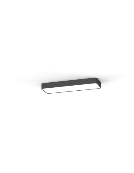 Nowodvorski SOFT plafon LED prostokątny 60x6 cm grafitowy 2xT8 11W z żarówkami