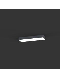 Nowodvorski SOFT plafon LED prostokątny 60x6 cm grafitowy 2xT8 11W z żarówkami 2