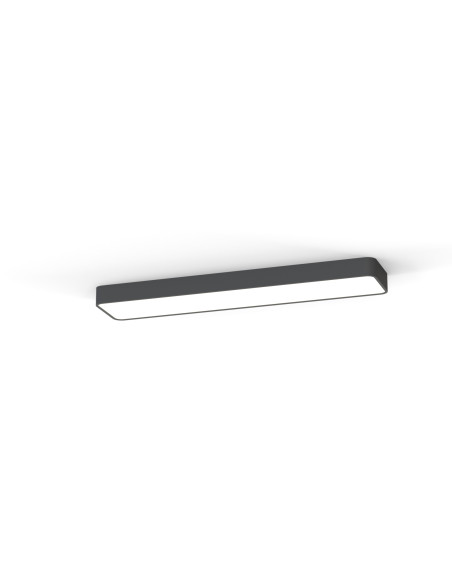 Nowodvorski SOFT 7531 – nowoczesny prostokątny plafon sufitowy LED 20x90 cm grafitowy (2x T8, 16W)
