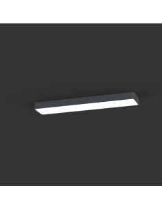 Nowodvorski SOFT 7531 – nowoczesny prostokątny plafon sufitowy LED 20x90 cm grafitowy (2x T8, 16W) 2