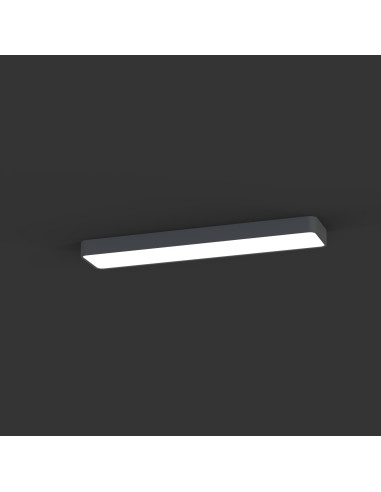Nowodvorski SOFT 7531 – nowoczesny prostokątny plafon sufitowy LED 20x90 cm grafitowy (2x T8, 16W)
