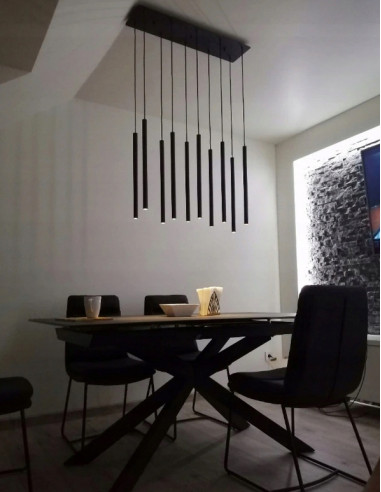 Nowodvorski LASER BLACK X 8923 — duża lampa wisząca 10-punktowa czarna G9, 130 cm