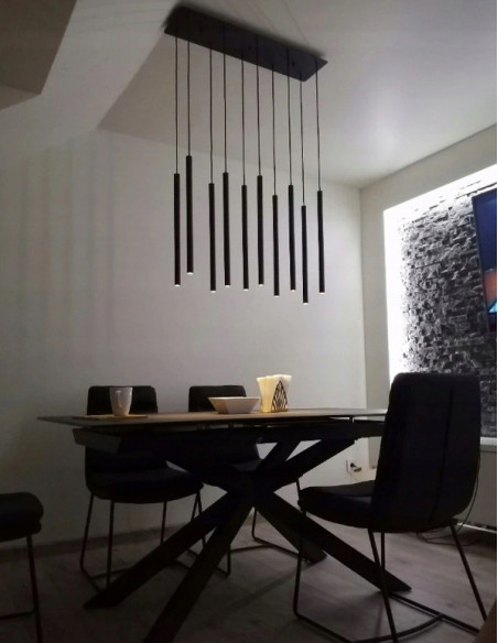 Nowodvorski LASER BLACK X 8923 — duża lampa wisząca 10-punktowa czarna G9, 130 cm