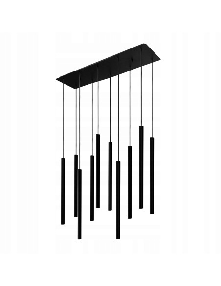 Nowodvorski LASER BLACK X 8923 — duża lampa wisząca 10-punktowa czarna G9, 130 cm