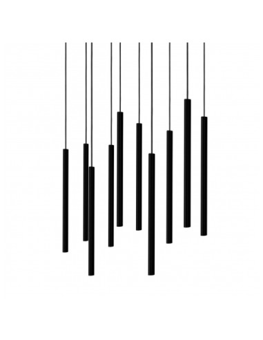 Nowodvorski LASER BLACK X 8923 — duża lampa wisząca 10-punktowa czarna G9, 130 cm