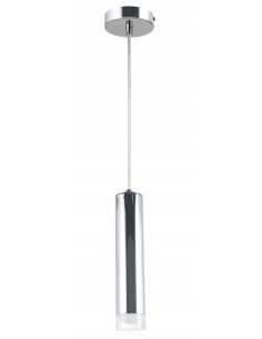 Lampa wisząca tubowa INa Reality chrom 120 cm E27 – oświetlenie nad wyspę kuchenną, blat, salon
