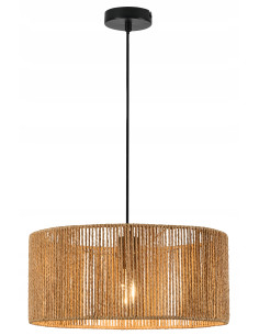 Lampa wisząca Tensa 1E27 brązowa abażur ze sznurka 40 cm 120 cm do sypialni salonu, styl boho-industrial