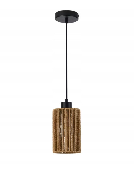 Lampa wisząca Tensa 1 sznurkowa brązowa E27 120 cm – klasyczna do kuchni i salonu