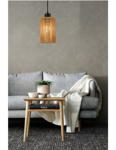 Lampa wisząca Tensa 1 sznurkowa brązowa E27 120 cm – klasyczna do kuchni i salonu