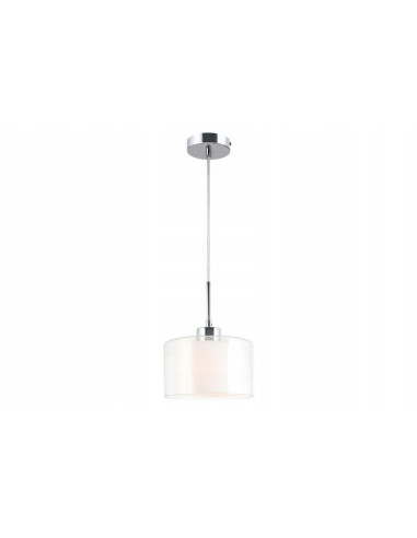 Lampa wisząca SOREN chrom z podwójnym szklanym kloszem E27, 120 cm, nowoczesna cylindryczna