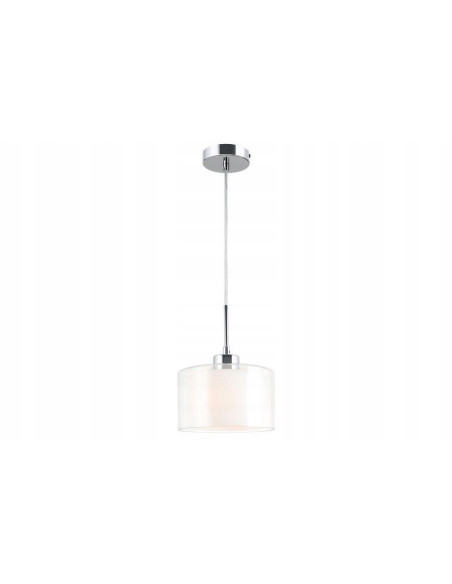 Lampa wisząca SOREN chrom z podwójnym szklanym kloszem E27, 120 cm, nowoczesna cylindryczna