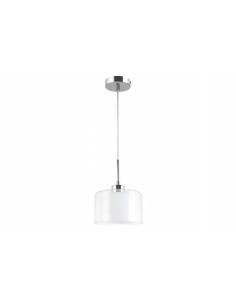 Lampa wisząca SOREN chrom z podwójnym szklanym kloszem E27, 120 cm, nowoczesna cylindryczna 2