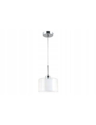 Lampa wisząca SOREN chrom z podwójnym szklanym kloszem E27, 120 cm, nowoczesna cylindryczna