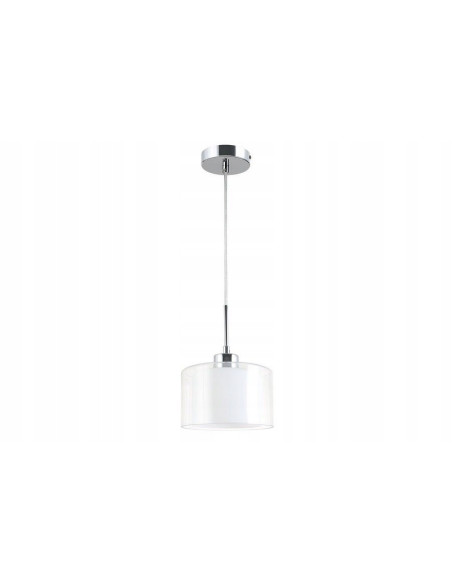 Lampa wisząca SOREN chrom z podwójnym szklanym kloszem E27, 120 cm, nowoczesna cylindryczna