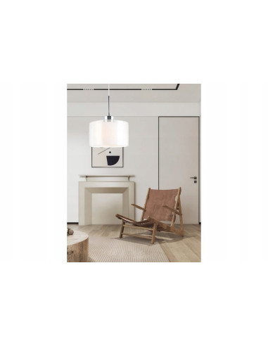 Lampa wisząca SOREN chrom z podwójnym szklanym kloszem E27, 120 cm, nowoczesna cylindryczna