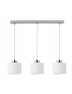 Lampa wisząca Riva 3-płomienna chromowa z białymi kloszami E27 60 cm do kuchni i jadalni 2