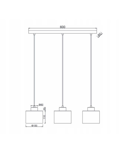 Lampa wisząca Riva 3-płomienna chromowa z białymi kloszami E27 60 cm do kuchni i jadalni