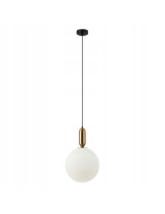 Italux ALDEVA — Wisząca lampa kula z mlecznego szkła E27 40W czarno-złota 126 cm 2