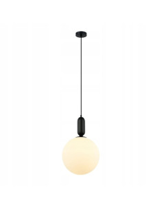 Italux ALDEVA Lampa wisząca kula szklana E27 1-punktowa czarno-biała 123 cm minimalistyczna 2