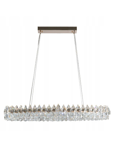 Lampa wisząca Barletta z kryształami w kolorze złotym, nowoczesne oświetlenie do eleganckich wnętrz