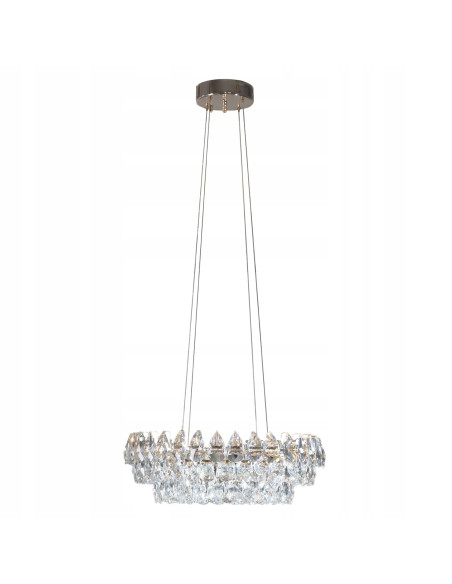 Lampa wisząca BARLETTA LED w złotym wykończeniu z kryształowymi akcentami, do wysokich sufitów i eleganckich wnętrz