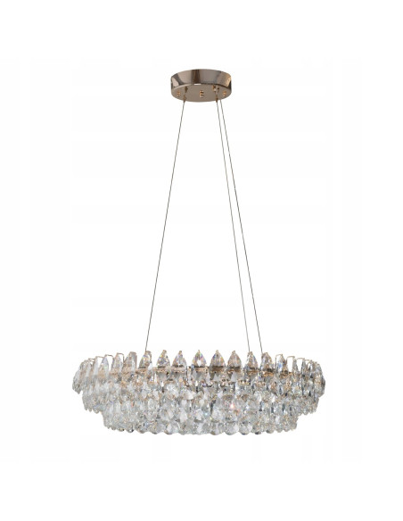 Lampa sufitowa BARLETTA w stylu glamour z kryształami, złota, 90W, idealna do jadalni i salonu