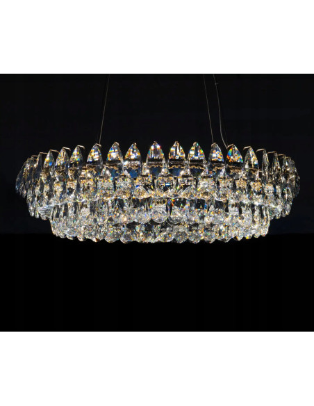 Lampa sufitowa BARLETTA w stylu glamour z kryształami, złota, 90W, idealna do jadalni i salonu