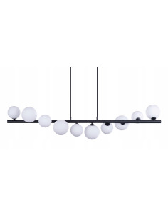 Lampa wisząca SYBILLA 10 – nowoczesna czarna 120 cm, 10x G9, szkło/aluminium, regulowana wysokość 2