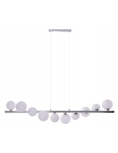 Żyrandol SYBILLA 10 PENDANT chrom/biały 120cm 10xG9 nowoczesna lampa wisząca AZzardo