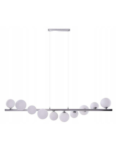 Żyrandol SYBILLA 10 PENDANT chrom/biały 120cm 10xG9 nowoczesna lampa wisząca AZzardo