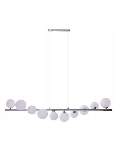 Żyrandol SYBILLA 10 PENDANT chrom/biały 120cm 10xG9 nowoczesna lampa wisząca AZzardo